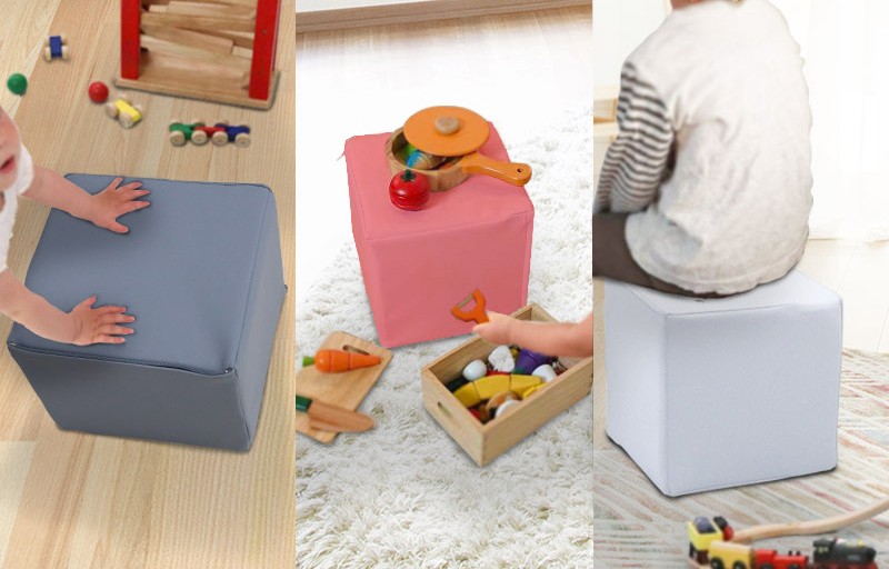 キッズブロック 正方形 2個セット | キッズコーナー ブロック クッション 赤ちゃん キッズスペース ベビー キッズルーム キッズ 子供 キッズスツール スツール ソフトブロック おもちゃ ブロッククッション 遊具