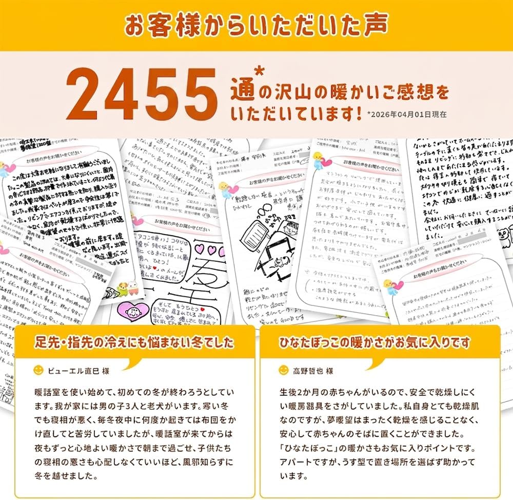 暖話室 お客様からいただいた声2455通