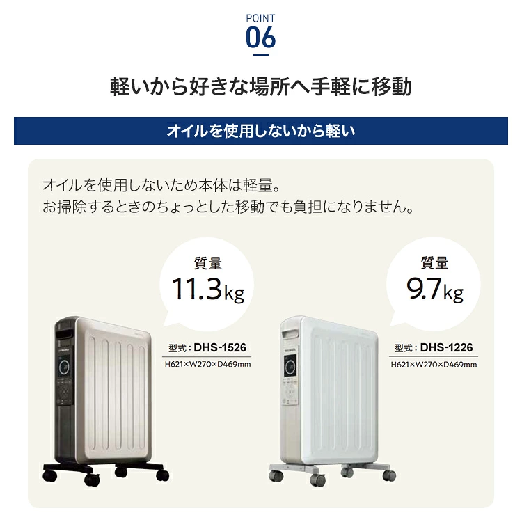 ノイルヒート DHS-1226は9.7kg